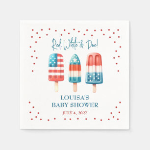 Servilleta De Papel ¡Rojo, blanco y debido! Patriotic Popsicle Baby Sh