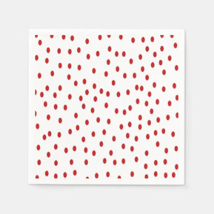 Servilleta De Papel Rojo clásico sobre puntos de polka blanco