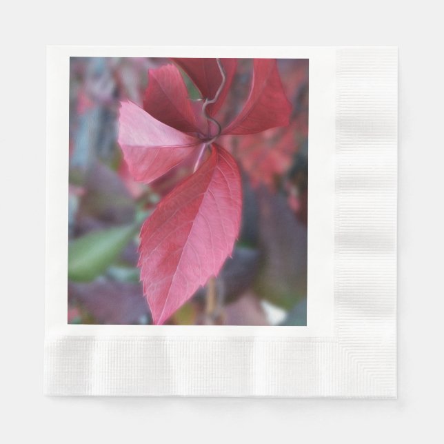 Servilleta De Papel Rojo de otoño (Anverso)