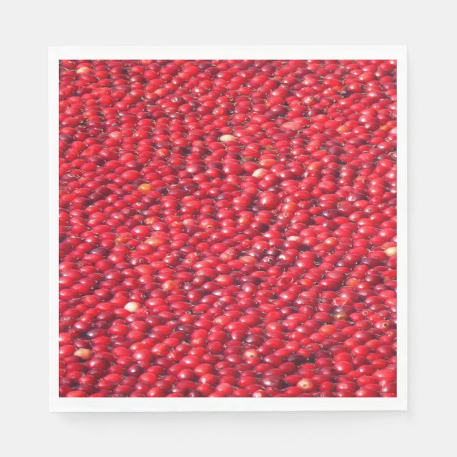 Servilleta De Papel Rojo festivo de Cranberries (Anverso)