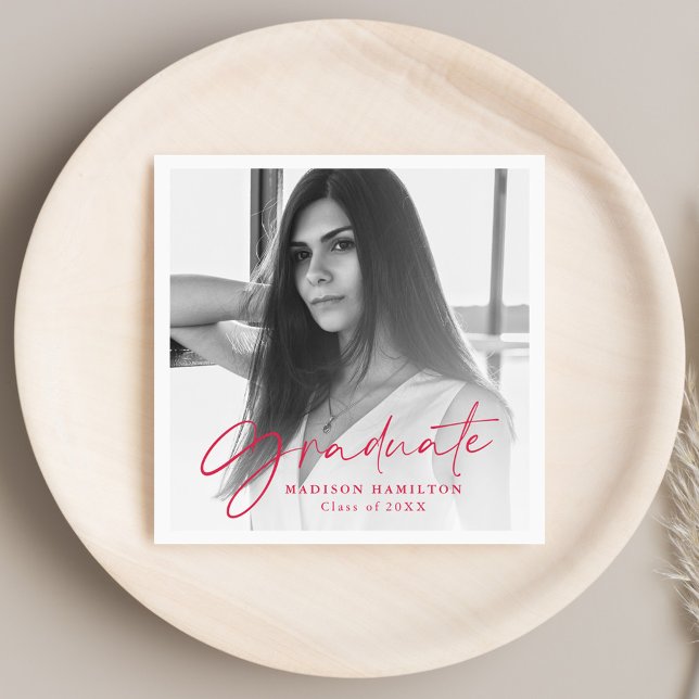 Servilleta De Papel Rojo | Graduación de imágenes con guión elegante (Subido por el creador)