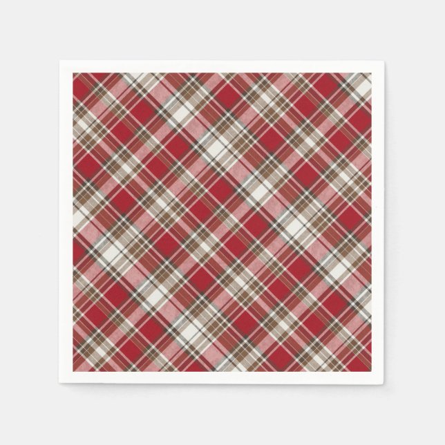 Servilleta De Papel Rojo, Mocha y Crema (Anverso)