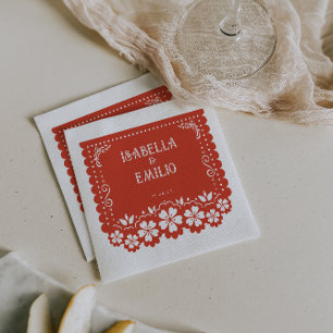 Servilleta De Papel Rojo   Papel Picado Mexicano para Bodas
