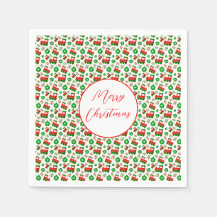 Servilleta De Papel Rojo Verde Bonito Navidad Festivo Divertido Decora