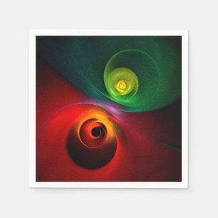Servilleta De Papel Rojo Verde Yin Yang Patrón de Arte Abstracto Moder