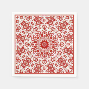 Servilleta De Papel rojo y blanco, bandana étnica