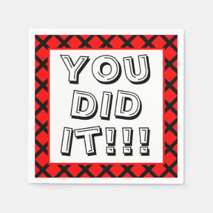 Servilleta De Papel Rojo y negro lo hiciste graduado