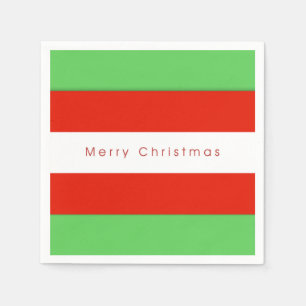 Servilleta De Papel Rojo y Verde audaz franjas Feliz Navidad