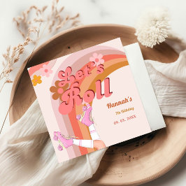 Servilleta De Papel Roll Retro Groovy Pieza de cumpleaños