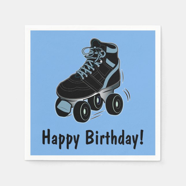 Servilleta De Papel Roller Skate Happy Birthday (Anverso)