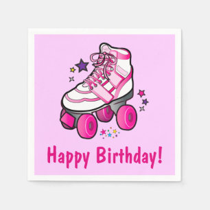 Servilleta De Papel Roller Skate Happy Birthday