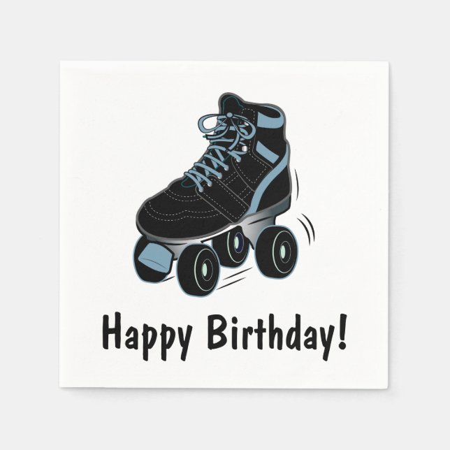 Servilleta De Papel Roller Skate Happy Birthday (Anverso)