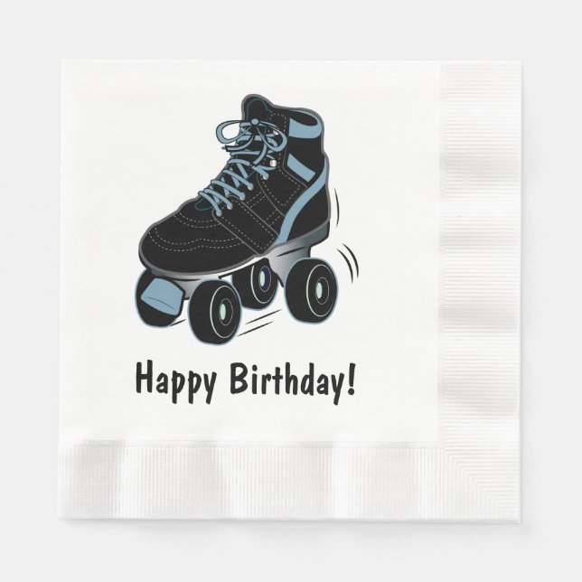 Servilleta De Papel Roller Skate Happy Birthday (Anverso)