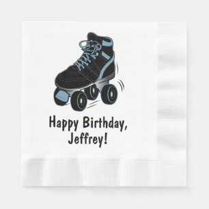 Servilleta De Papel Roller Skate Happy Birthday Name Personalizable