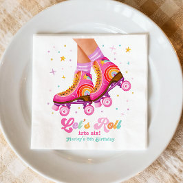 Servilleta De Papel Roller Skate Let's Roll Skating Girl Birthday