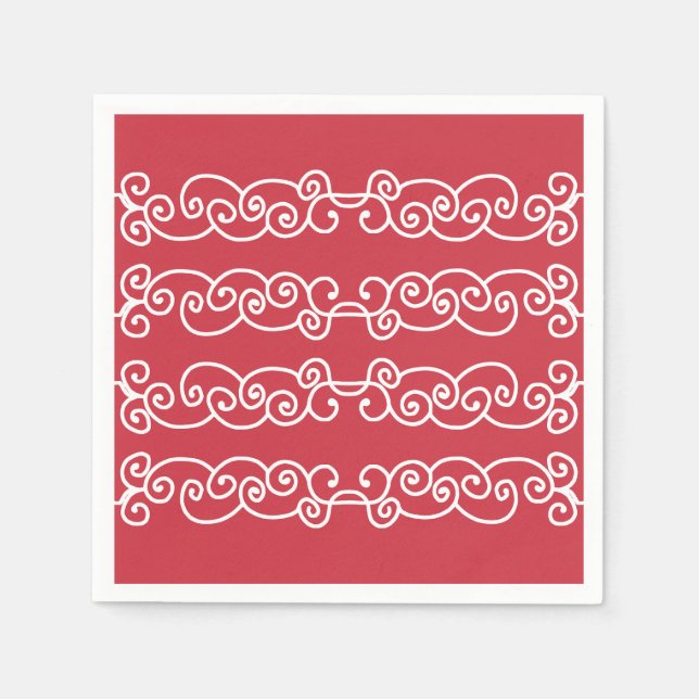 Servilleta De Papel Rollo de blanco rojo ladrillo (Anverso)