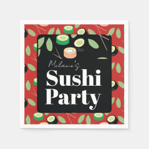 Servilleta De Papel Rolos de Cumpleaños de Sushi