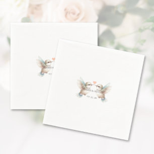 Servilleta De Papel Romance de Colibrí Minimalista Boda Personalizada
