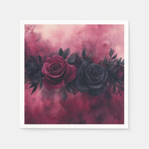 Servilleta De Papel Romance oscuro: Rosa gótico y diseño de encaje