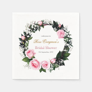 Servilleta De Papel Romance ruborizante: ducha de novia rosa