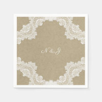 Romance Rústico Elegante Encaje Blanco y Boda Kraf