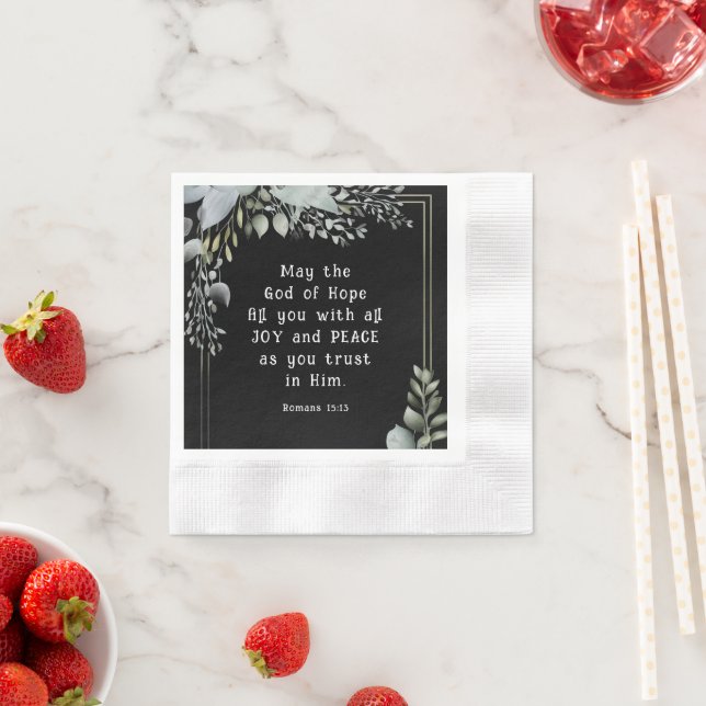 Servilleta De Papel Romanos 15:13 Dios de Esperanza te llena de Alegrí (In situ)