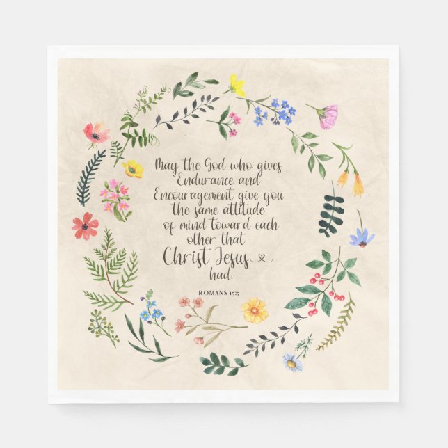 Servilleta De Papel Romanos 15:5 Biblia Verse Paper Napkins (Anverso)