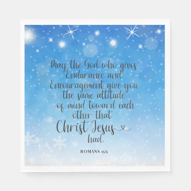 Servilleta De Papel Romanos 15:5 Biblia Verse Paper Napkins (Anverso)