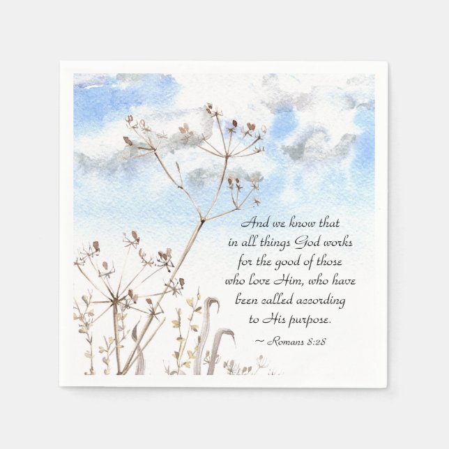 Servilleta De Papel Romanos 8:28 Todas las cosas que Dios trabaja para (Anverso)