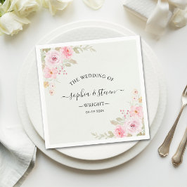 Servilleta De Papel Romantic Blush Rose Wedding