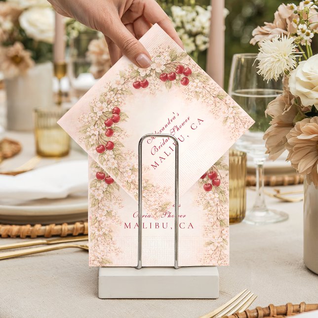 Servilleta De Papel Romantic Cherry Orchard Florals Bridal Shower (Subido por el creador)