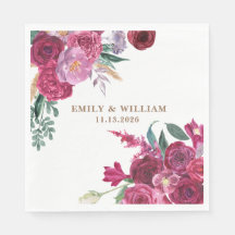 Romantic Dark Moody Burgundy Maroon Floral Wedding