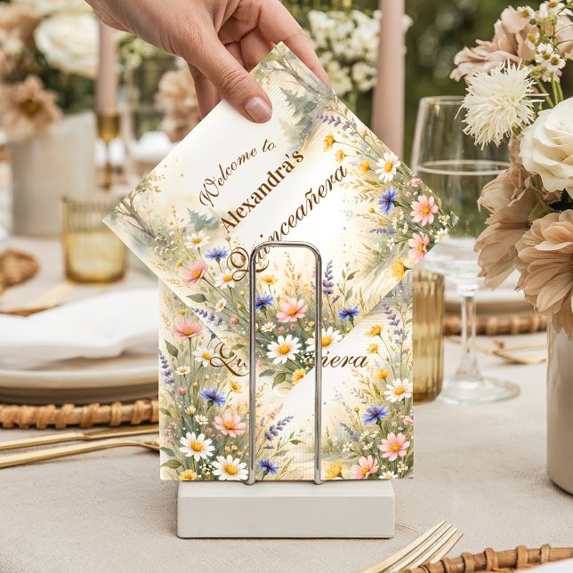 Servilleta De Papel Romantic Garden Bloom Quinceañera (Subido por el creador)