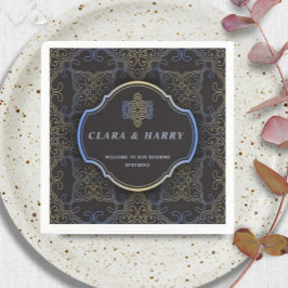Servilleta De Papel Romantic gold calligraphy flourish wedding