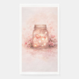 Servilleta De Papel Romantic Mason Jar Hearts Paper Napkin