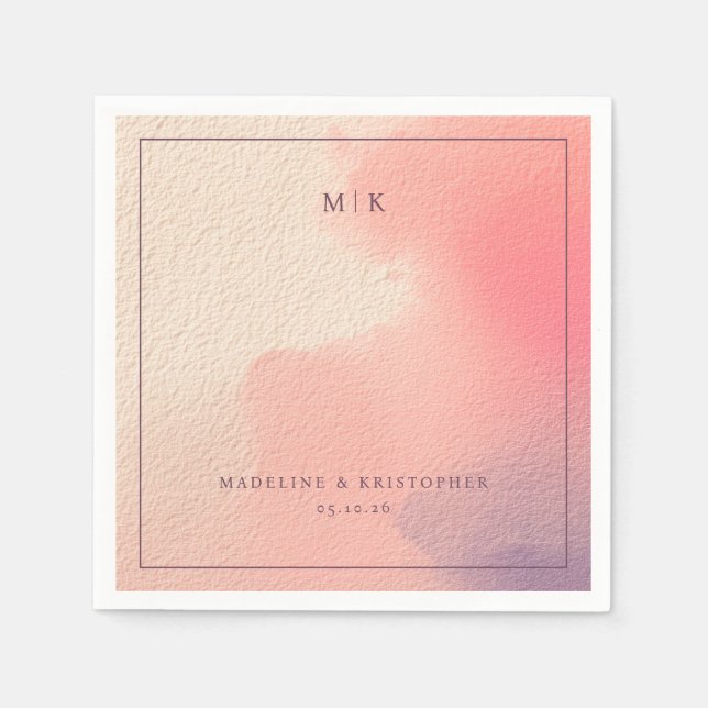 Servilleta De Papel Romantic Pastel Watercolor Gradient (Anverso)