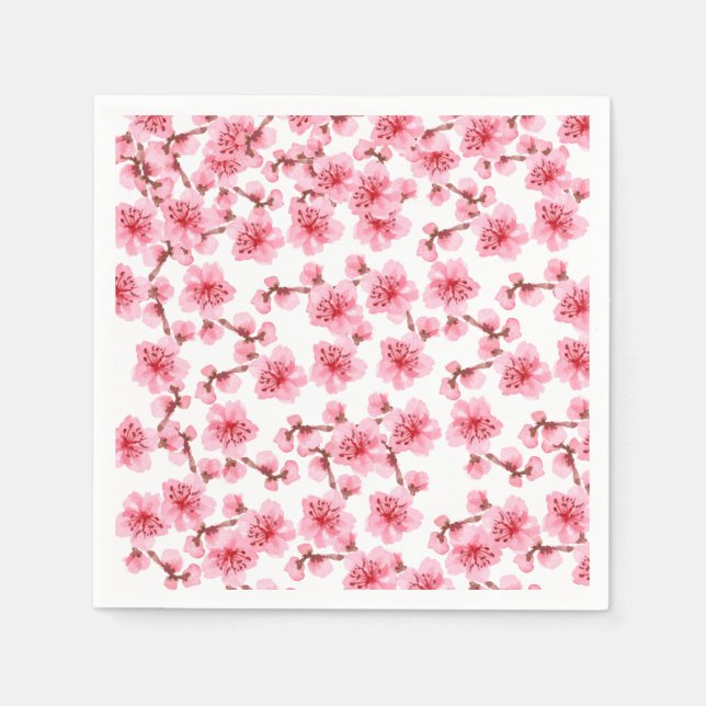 Servilleta De Papel Romantic pink Cherry blosson (Anverso)