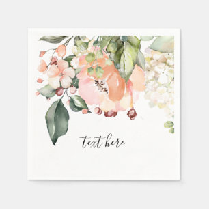 Servilleta De Papel Romántico, acuarela Flor, floral bohemia