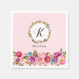 Servilleta De Papel Romántico, acuarela Flor, floral bohemia