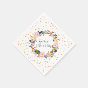 Servilleta De Papel Romántico, acuarela Flor, floral bohemia