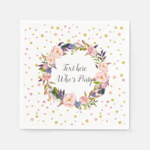 Servilleta De Papel Romántico, acuarela Flor, floral bohemia