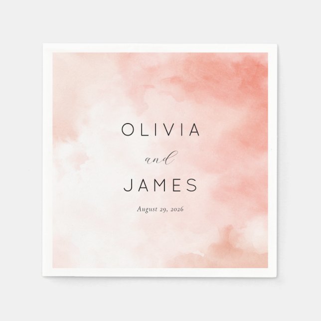 Servilleta De Papel Romántico Aquarela Rosa (Anverso)