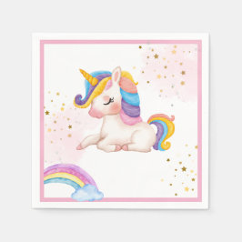 Servilleta De Papel Romántico arcoiris unicornio Primer fiesta de cump
