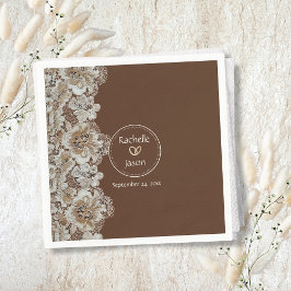 Servilleta De Papel Romántico cuero y encaje rústico occidental