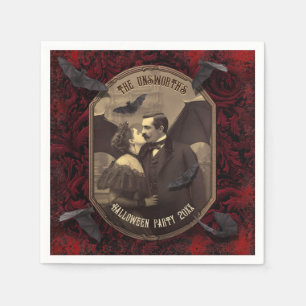 Servilleta De Papel Romántico Drácula Vampiro Kiss Halloween