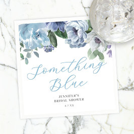 Servilleta De Papel Romántico Fiesta de ducha de novia con flores azul