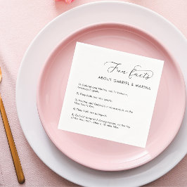 Servilleta De Papel Romántico guión divertido hechos por Boda de recié