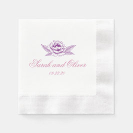 Servilleta De Papel Romántico Purpl Pur Boda Floral