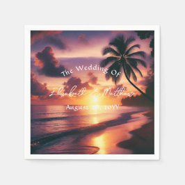 Servilleta De Papel Romántico Sunset Beach Wedding