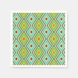 Servilleta De Papel Rombo Diamante Verde Azul Geométrico